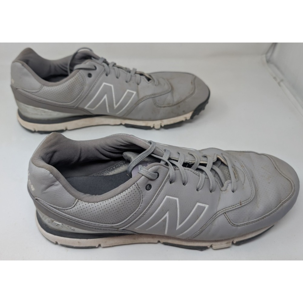 New Balance 574 Mens Size 15 D Soft Spike Golf‎ Shoes Gray Leather NBG574 Spiked